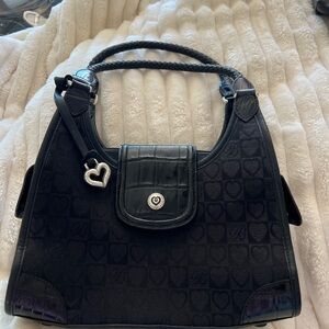 Brighton Black Shoulder Bag with Heart Charm